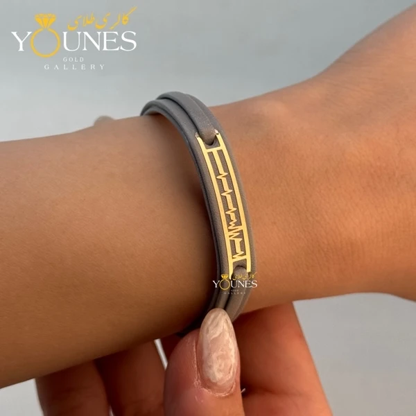 دستبند طلا چرم ضربان قلب